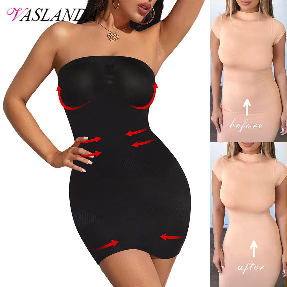 Bustier sculptant sans coutures à coupe longue