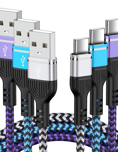 Load image into Gallery viewer, iPhone 16 Pro Max USB to USB C Charger Cable Fast Charging Cord for iPhone 16 Pro/15 Pro Max/Plus3Pack 6FT USB C Phone Charger Braided Cord for Samsung Galaxy S24 FE/Ultra/S23/S22/S21/A16/A35/A55/A15
