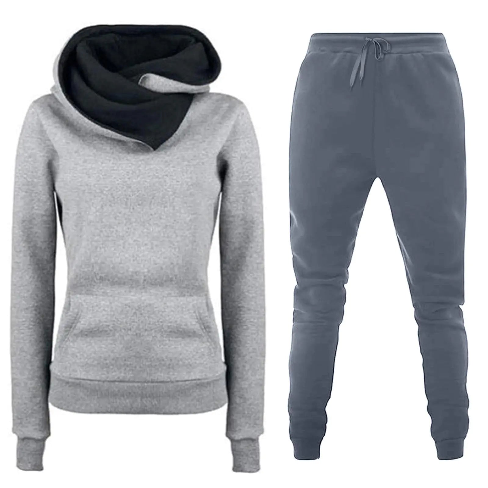 Yubnlvae Plus Size Sweatsuits Set for Women Long Sleeve Crew Neck Fashion Hoodie Sweatsuit Sets Casual Pullover