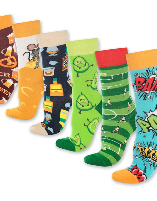 Load image into Gallery viewer, BAMBOOVEN 6 Pack Funny Socks for Men And Women - Fun Colorful Socks Novelty Fashion Socks Breathable Printed Cotton Socks
