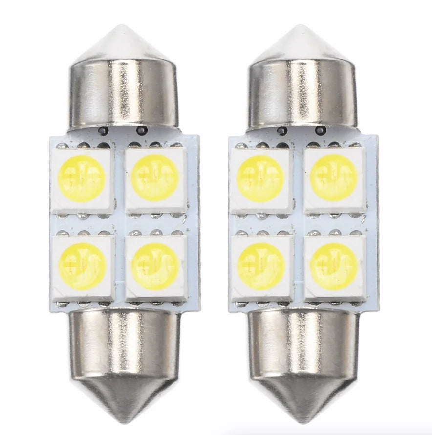 Kit de 14 luces LED interiores para coche T10 de 36 mm para techo, maletero y matrícula