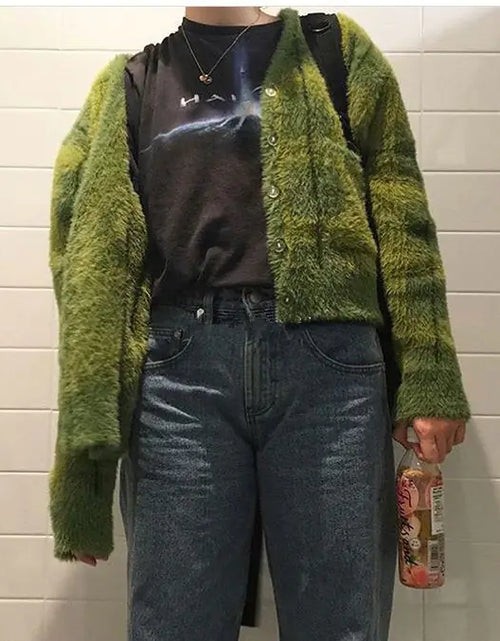 Load image into Gallery viewer, Plaid Sweater Cardigan Jacket
