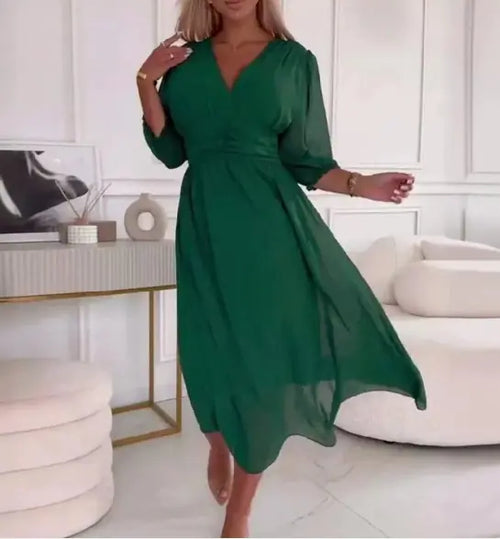 Load image into Gallery viewer, V-Neck Chiffon Dresses
