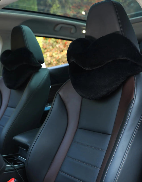 Charger l'image dans la visionneuse de galerie, Sexysamba Lot de 2 coussins appuie-tête en forme de lèvres confortables et doux - Accessoires de voiture Kawaii - Joli coussin de nuque et de siège pour voiture, conduite, voyage, bureau, décoration d'intérieur - Coussins noirs en forme de lèvres
