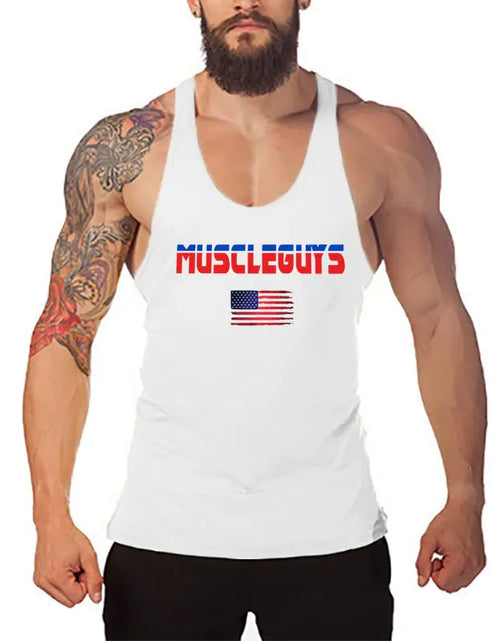 Load image into Gallery viewer, Men&#39;s Polyester Gym Vest - Breathable Print Design

