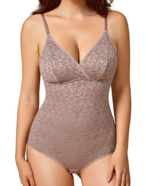 Load image into Gallery viewer, Women's Lace Body Shaping Corset – Beautiful Back Shapewear Jumpsuit
