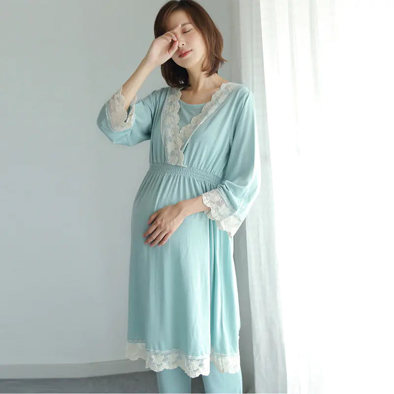Conjunto de lencería de maternidad de encaje para primavera y otoño 2020