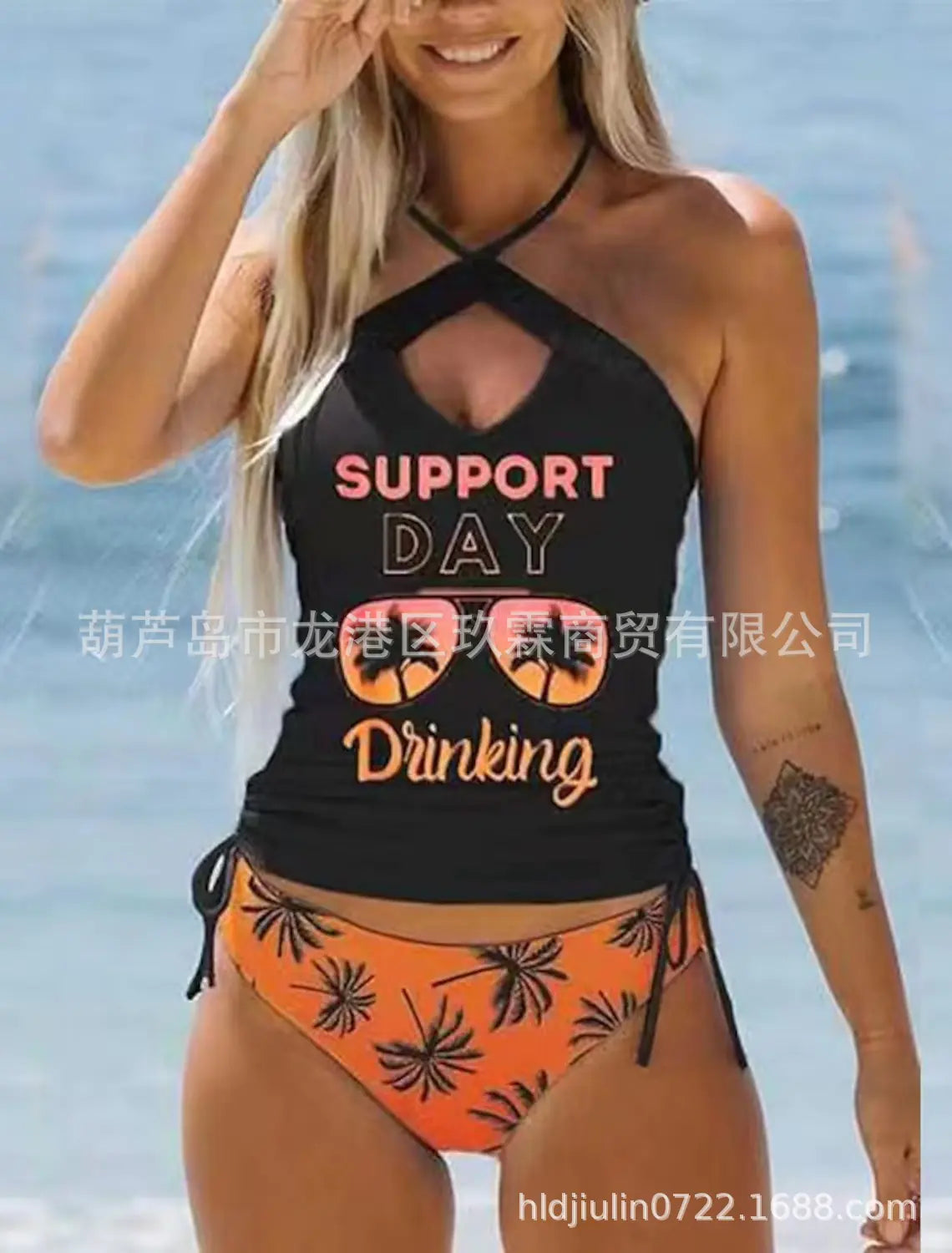 2023 Women's Black Triangle Bikini Swimwear Set