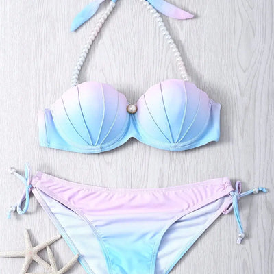 New Sexy Two-Piece Shell Bikini Swimwear