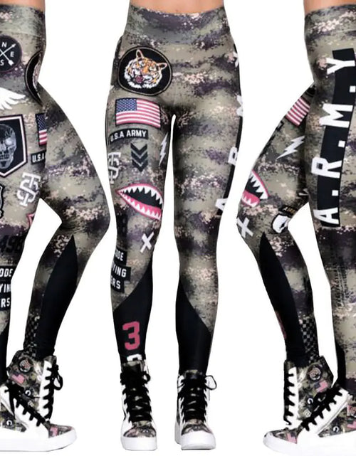 Load image into Gallery viewer, Women&#39;s Army Gym Fitness Leggings Sports Pants
