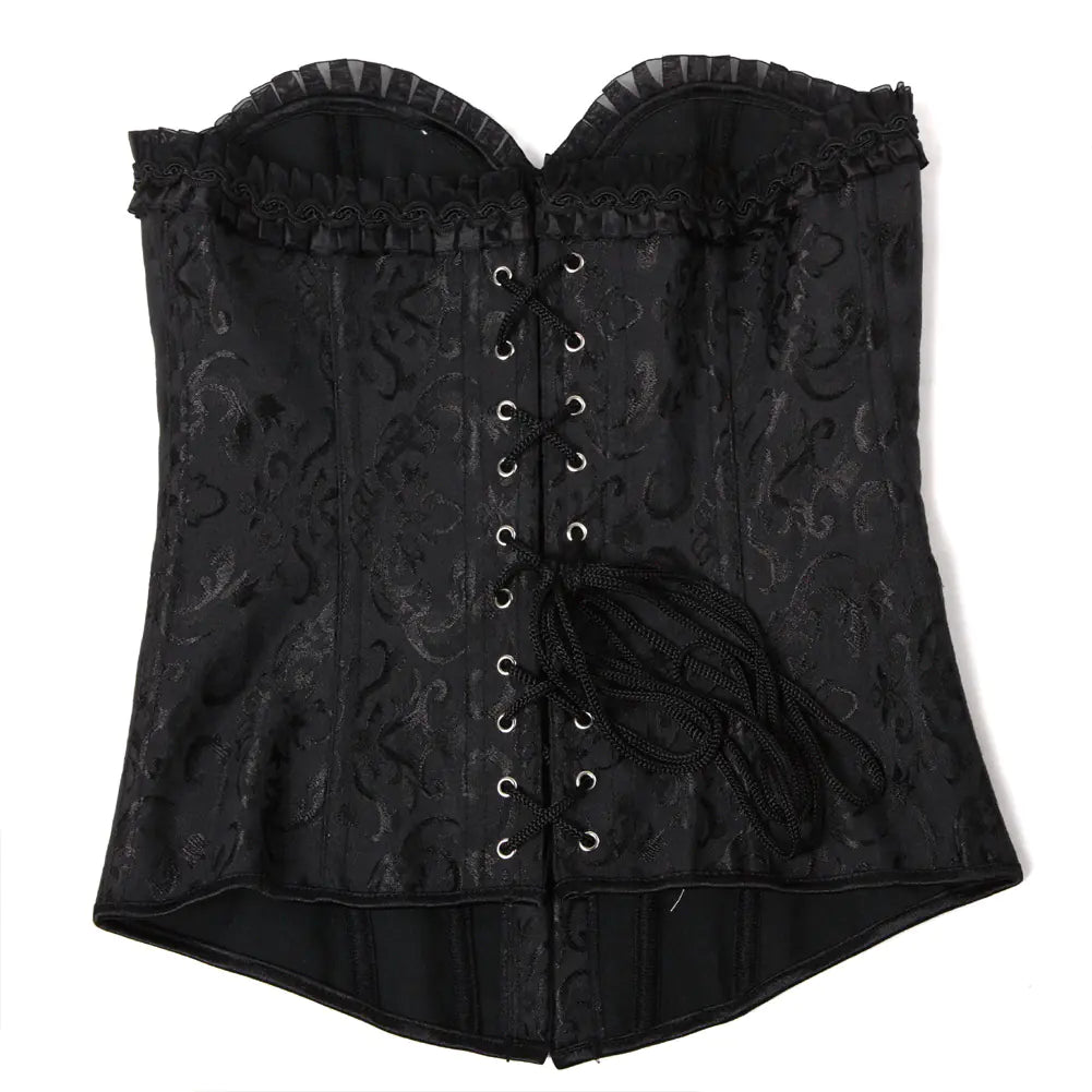 Lace Steel Boned Shapewear in Black and White