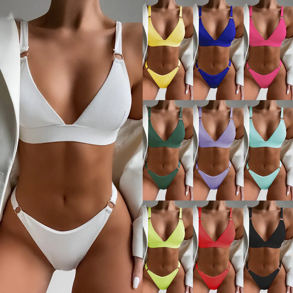 2023 Women's Sexy Striped Bikini Swimwear Set