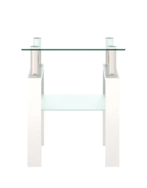 Load image into Gallery viewer, 1-Piece Modern Tempered Glass Tea Table Coffee Table End Table, Square Table For Living Room, Transparent White
