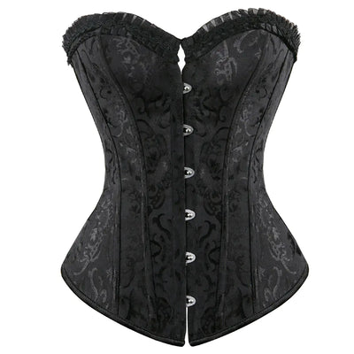 Lace Steel Boned Shapewear in Black and White