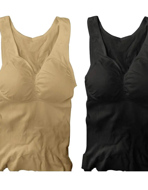 Cargar imagen en el visor de la galería, Camiseta de tirantes moldeadora para mujer con relleno
