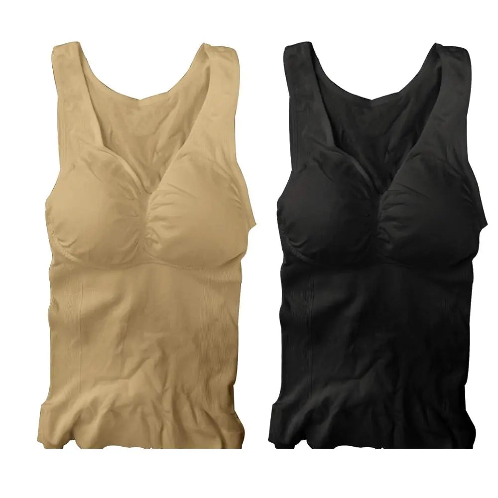 Camiseta de tirantes moldeadora para mujer con relleno