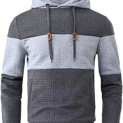 Tyhengta Mens Hoodies with Zipper Pockets Casual Drawstring Hooded Pullover Sweatshirts Grey Medium