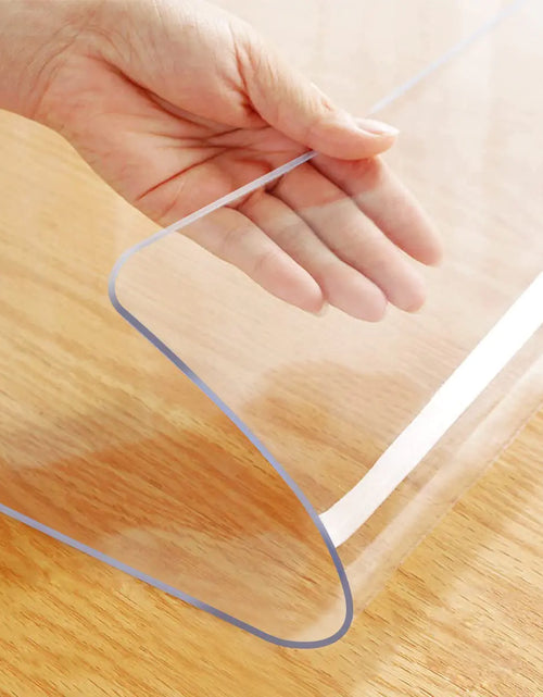 Load image into Gallery viewer, Clear PVC Table Protector Waterproof Clear Plastic Table Pad Table Cloths for Dining Table Buffet Table Writing Desk Meeting Desk Coffee Table 35x70 Inch Rectangle Non-Slip Vinyl Desk Mat Easy Clean
