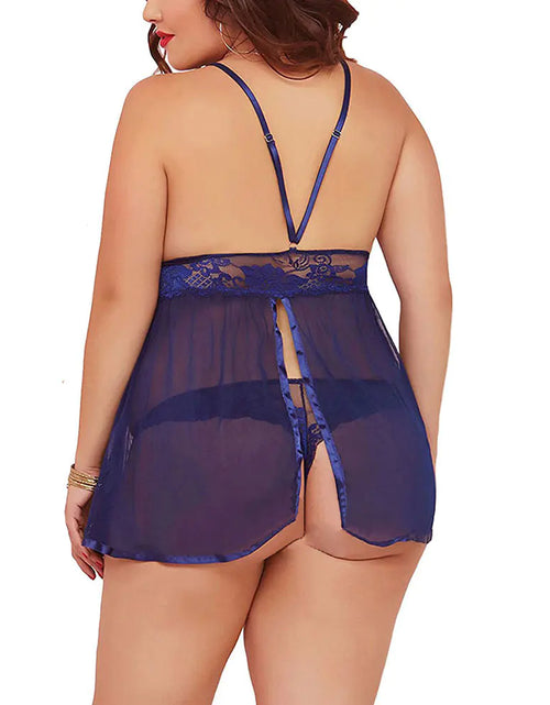 Charger l'image dans la visionneuse de galerie, Ensemble de lingerie et de vêtements de nuit grande taille pour femme
