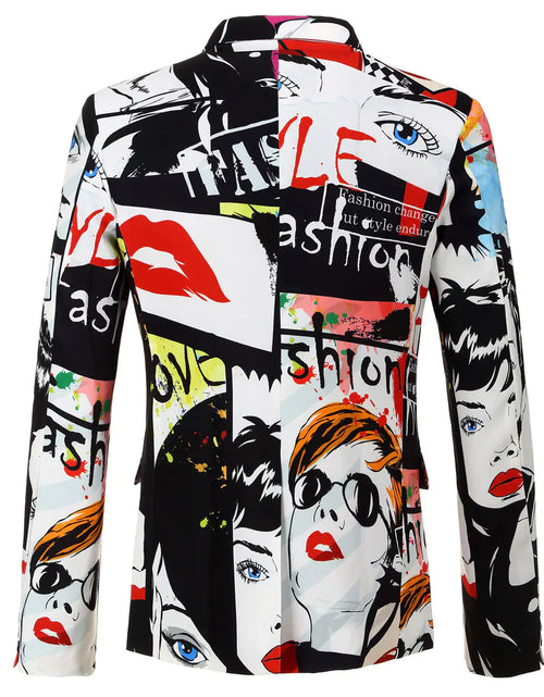 Load image into Gallery viewer, Graffiti Printed Suit Jacket
