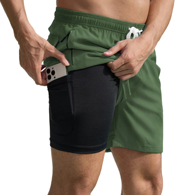Scotamalone Mens Swim Trunks Swim Shorts Swimming Trunks Swimwear Bathing Suits Quick Dry with Zipper Pockets Army Green