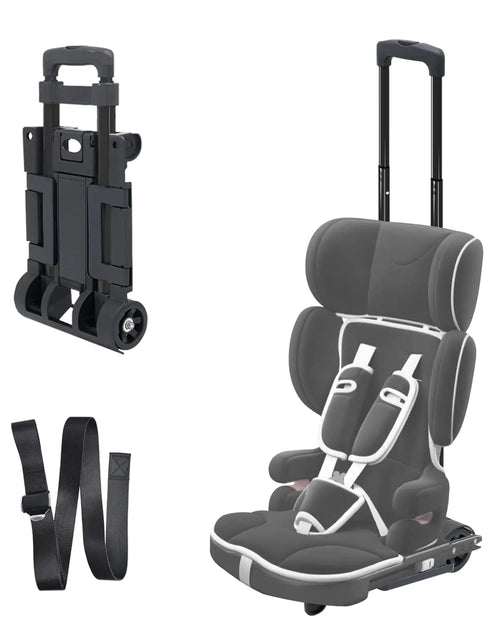Load image into Gallery viewer, Car Seat Trolly Car Seat Stroller Car Seat Carrier for Airport with Wheels and Compact Fold Car Seat Trolley for Airport Foldable Car Seat Travel Cart with Belt
