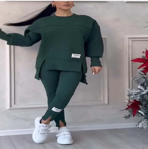 Load image into Gallery viewer, Mila Ultimate Comfy Sweatsuit Set with Asymmetrical Top
