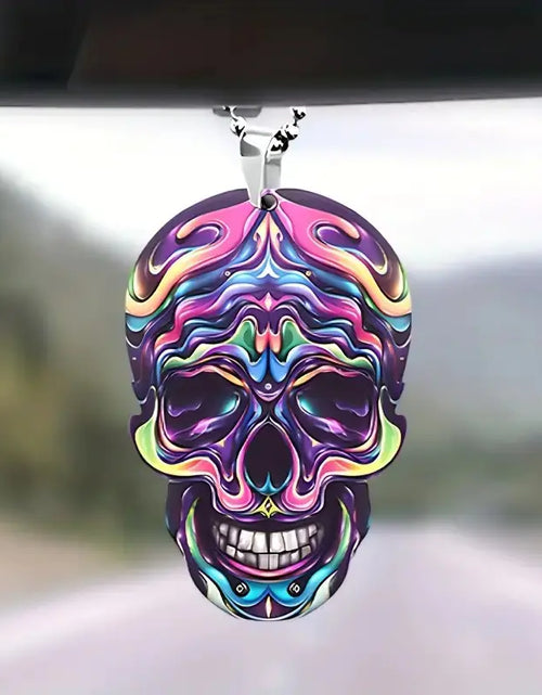 Cargar imagen en el visor de la galería, Colgante acrílico Calavera Neón para Accesorios de Coche y Bolso
