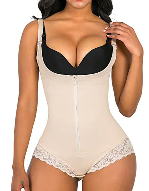 Load image into Gallery viewer, Seamless Hip Lifting Body Shaper Tights with Zipper – Full Body Shapewear
