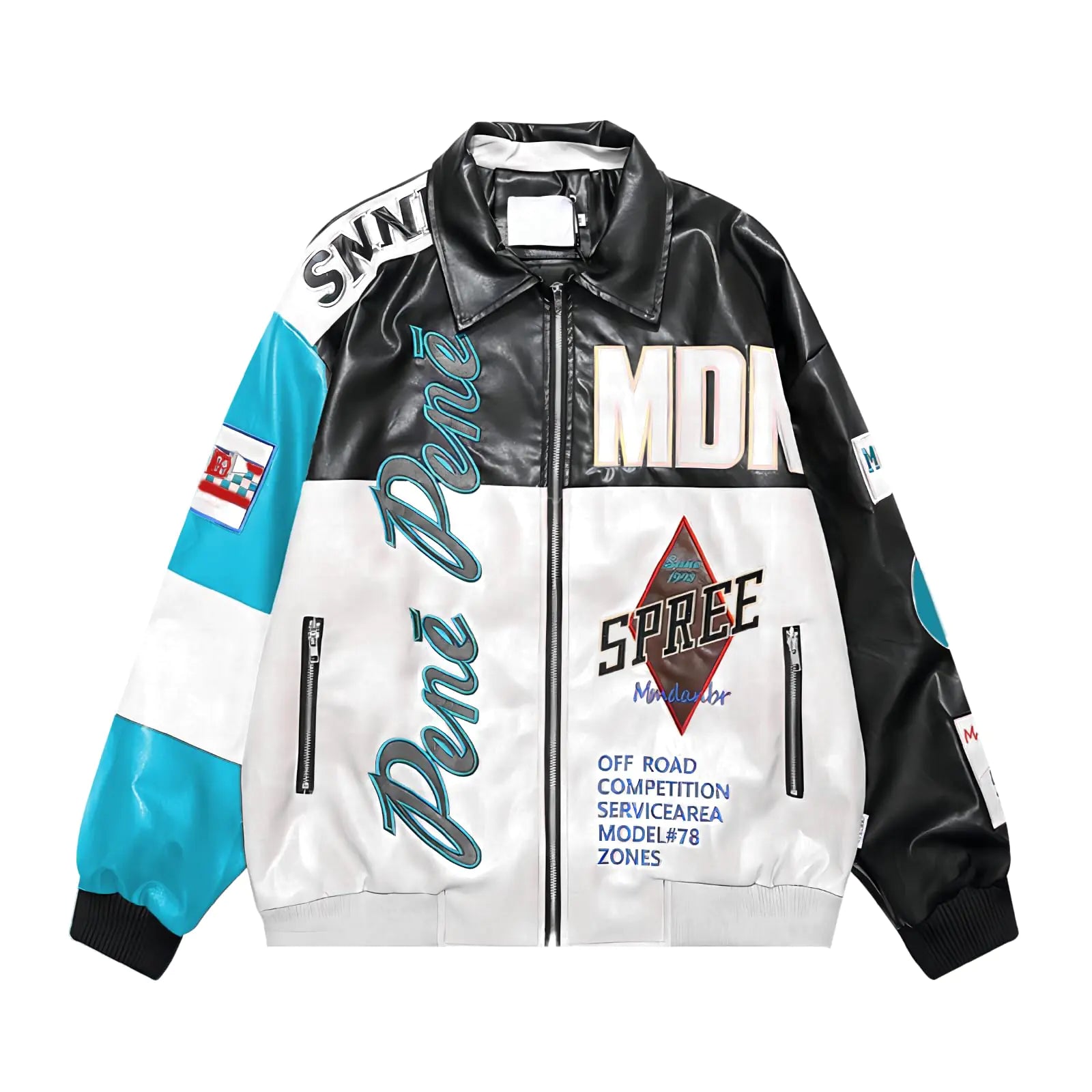 CONCINEROS Womens Mens Faux Leather Jacket Varsity Jacket for Woman Motorcycle Bomber Jacket Coat 2024