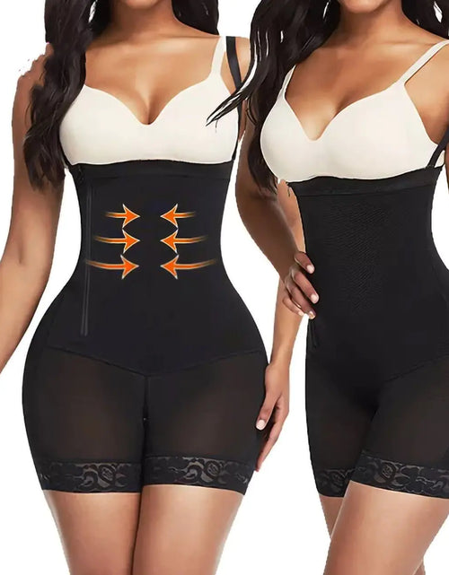 Load image into Gallery viewer, Black Women's One-Piece Belly and Hip Lift Shapewear
