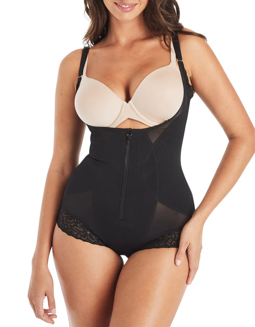 Load image into Gallery viewer, Maidenform Womens Sculpts Open Bust Bodysuit Ultra-Firm Compression Shapewear Black X-Large
