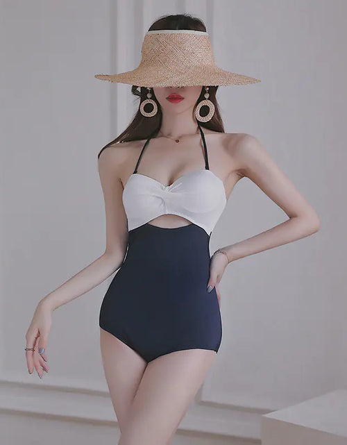 Load image into Gallery viewer, Color Matching Backless Slimming Swimwear
