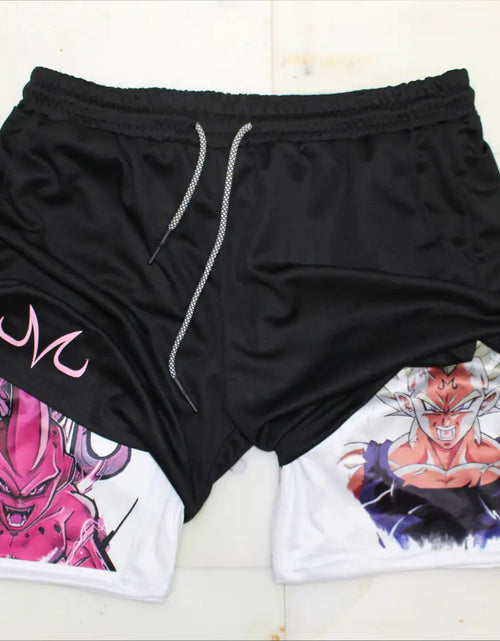 Load image into Gallery viewer, 2023 Summer Men&#39;s Double Layer Anime Print Shorts
