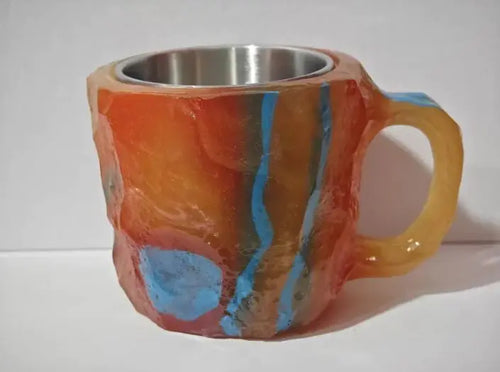 Charger l'image dans la visionneuse de galerie, Tasses à café en résine 400 ml avec poignées en forme de cristal minéral, élégantes tasses imitation cristal minéral pour la maison, le bureau, cadeau de Noël, gadgets de cuisine
