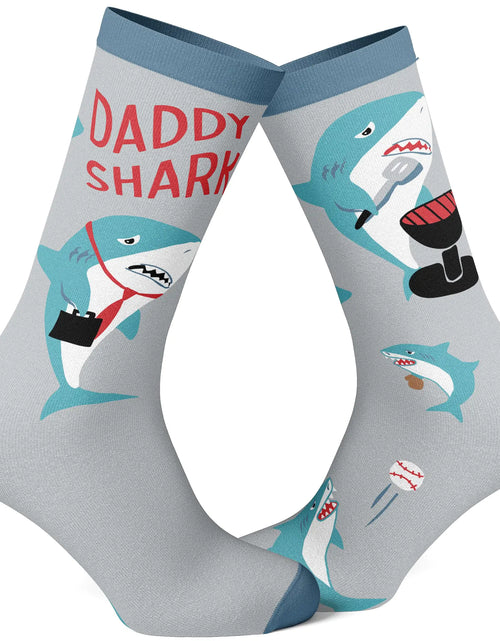Load image into Gallery viewer, Crazy Dog T-Shirts Mens Daddy Shark Socks Funny Fathers Day Gift For Dad Viral Kids Song Novelty Footwear
