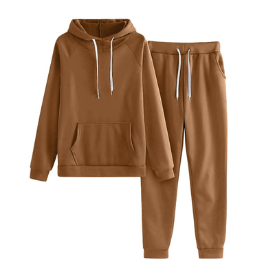 Womens Sweatsuits 2 Piece with Hoodie Tracksuit Sweatsuit Pullover Set with Jogger Pants Lounge Sets Pockets BrownLarge