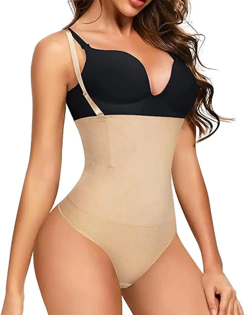 Load image into Gallery viewer, ShaperQueen102A Thong - Women Shapewear Panty Bodysuit High-Waisted Tummy Control Faja Girdle Cincher Body Shaper (Nude XXL)
