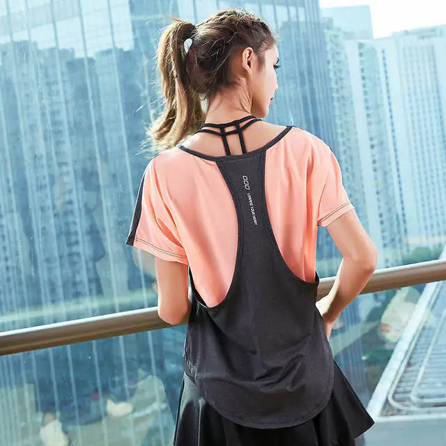 Summer Women's Mesh Patchwork Fitness Running T-shirts