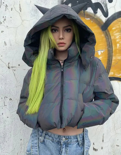 Load image into Gallery viewer, Reflective Jacket, Warm Coat, Women's Cotton Padded Jacket
