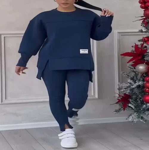 Load image into Gallery viewer, Mila Ultimate Comfy Sweatsuit Set with Asymmetrical Top
