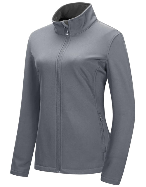 Load image into Gallery viewer, 33000ft Womens Lightweight Softshell Jacket Fleece Lined Windbreaker Waterproof Warm Jacket for Running Golf Hiking
