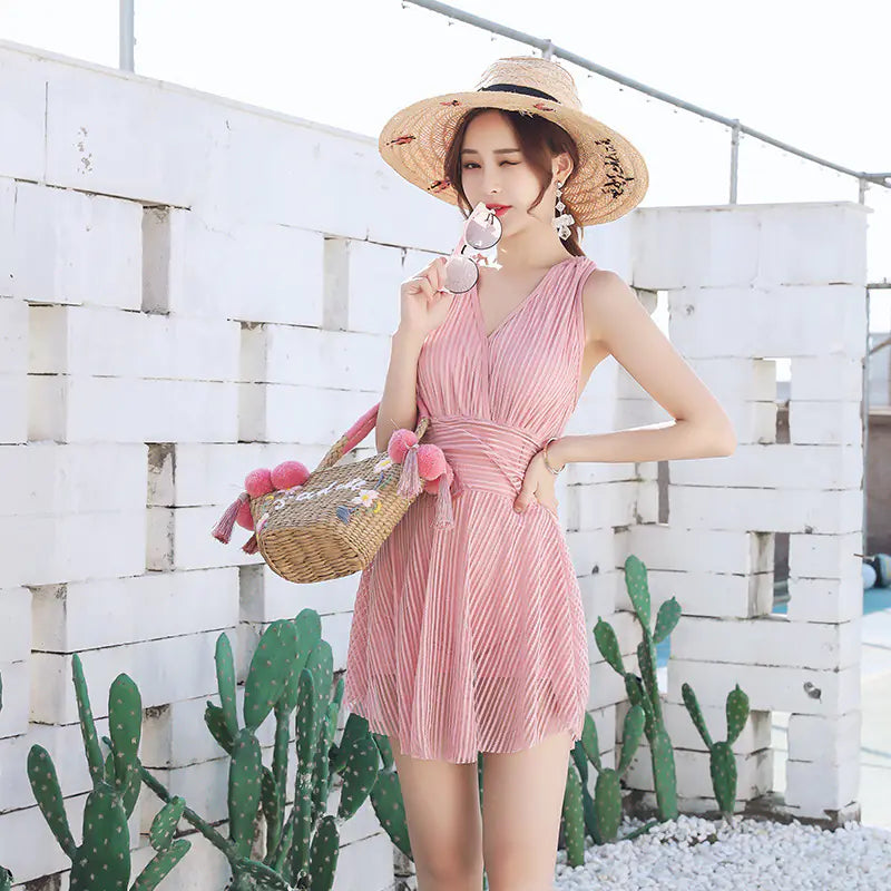 One-Piece Skirted Swimwear and Swim Suits