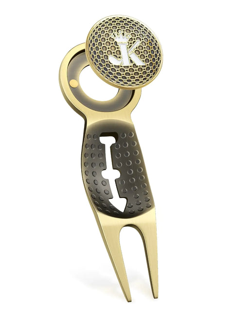 Cargar imagen en el visor de la galería, BKF Golf 3-in-1 Divot Repair Tool with Marker Build-in Golf Ball Groove for Drawing Lines Must Have Golf Gadget Necessary Golf Accessories for Men Unique Golf Gifts for Men/Woemn Golfers
