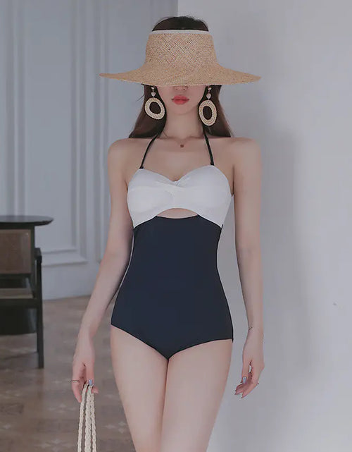 Load image into Gallery viewer, Color Matching Backless Slimming Swimwear
