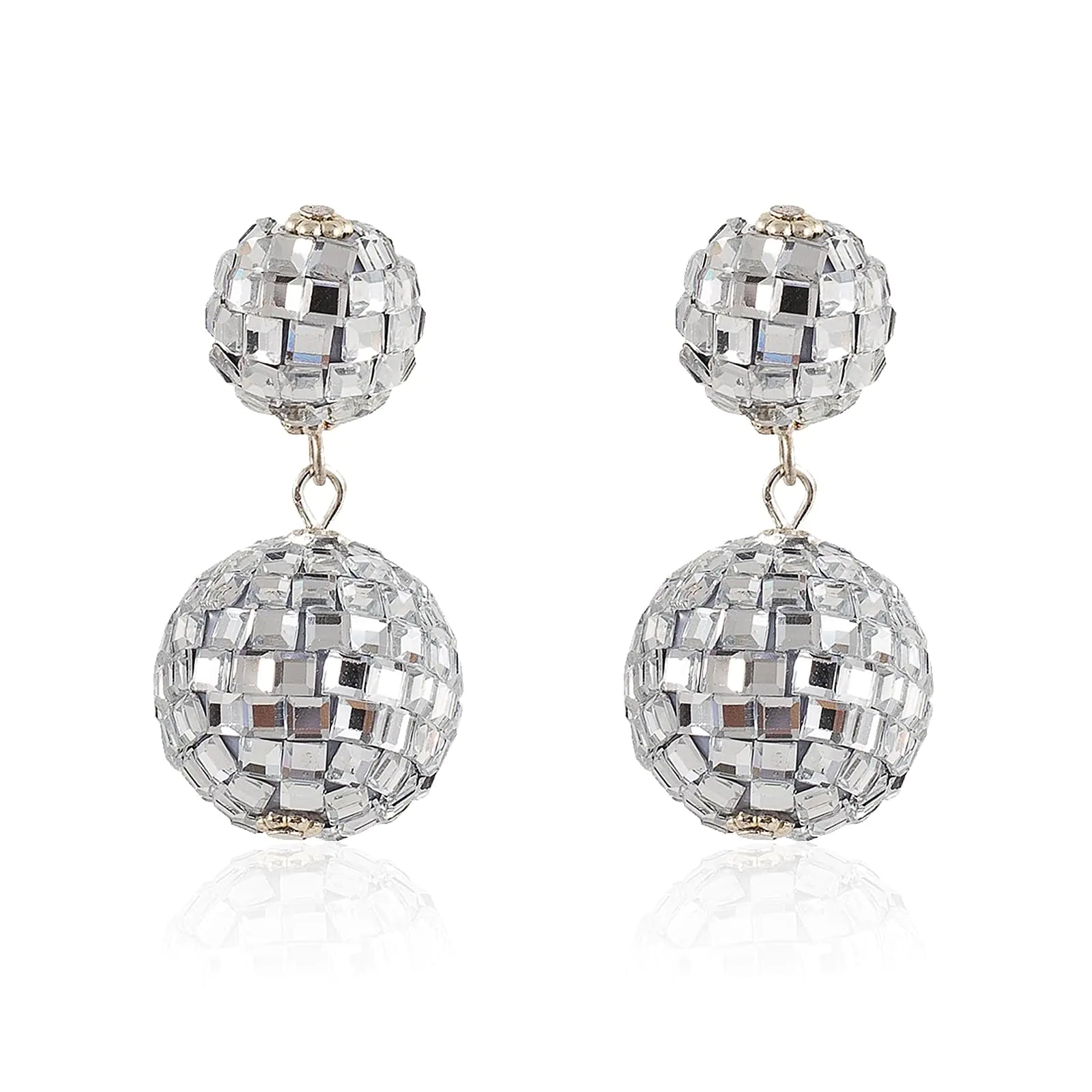Boucles d'oreilles boule disco pour femmes Boucles d'oreilles disco scintillantes pour femmes Accessoires de costume Boucles d'oreilles pendantes boule disco Boucles d'oreilles boule miroir Années 60 70 Bijoux disco pour femmes Accessoires tenues disco