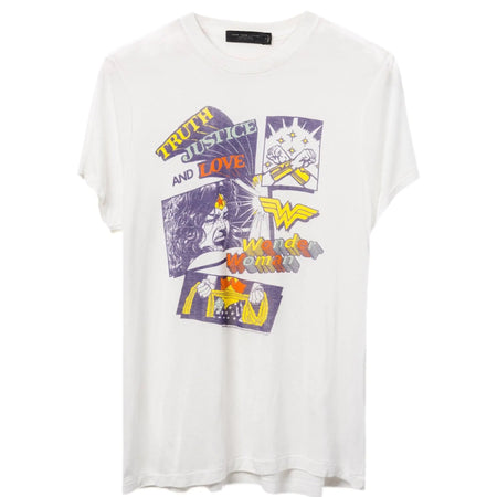 Womens Wonder Woman Truth Justice and Love Vintage Tee