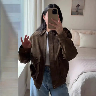 Retro Suede Fabric Jacket
