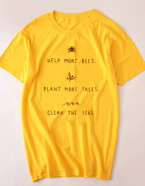 Load image into Gallery viewer, Help More Bees Plant Trees Graphic Tee Shirt
