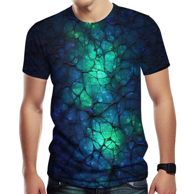 Girren Mens Novelty Colorful Neon T-Shirts 3D Printed Lightning Graphic Short Sleeve Tee TopMulticolor14XL